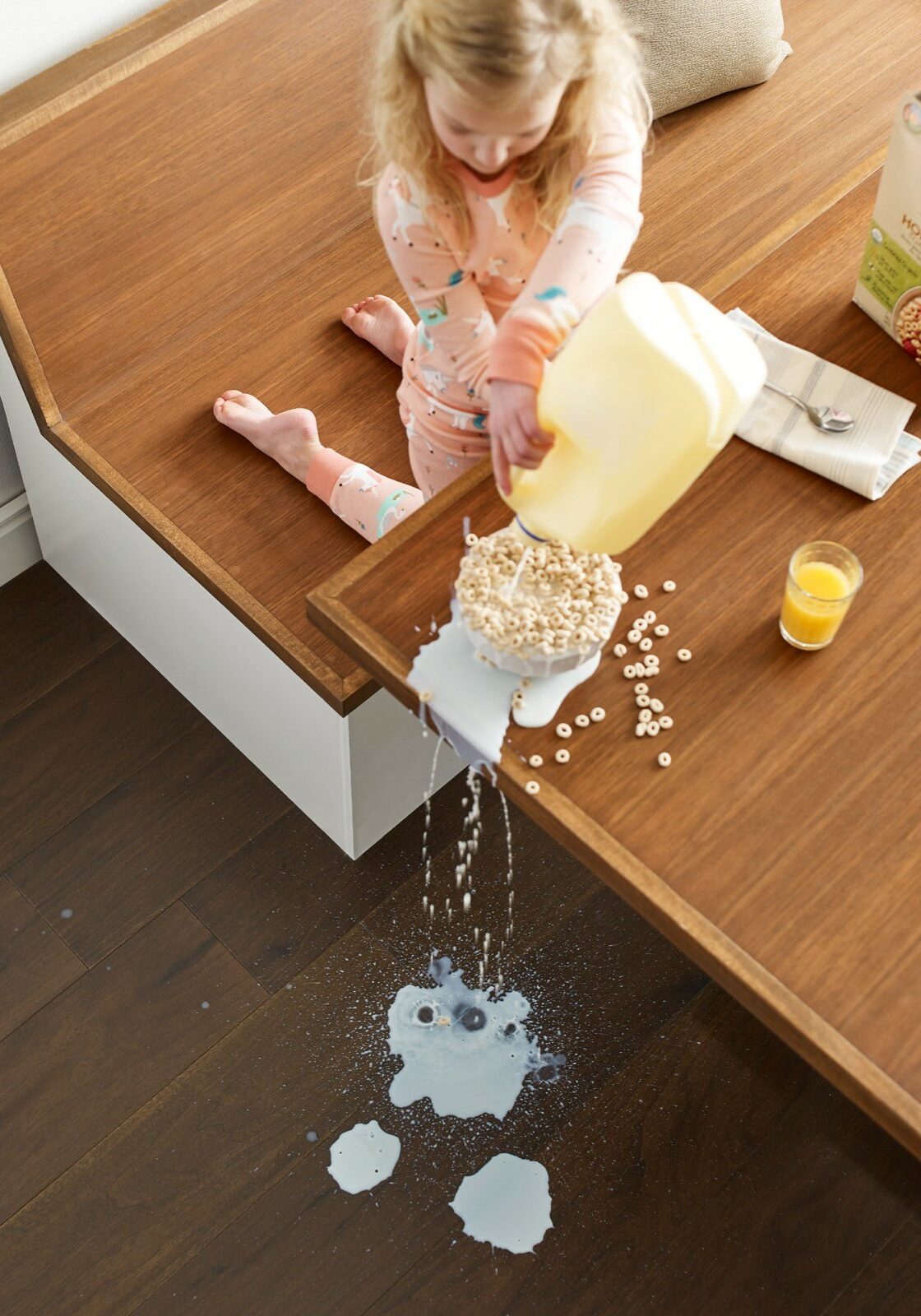Milk spill cleaning | Panter's Hardwood Floors & More